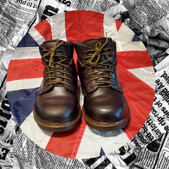 Vintage Doc Martens Brown Steel Toe Work Boots - Picture 1 of 4